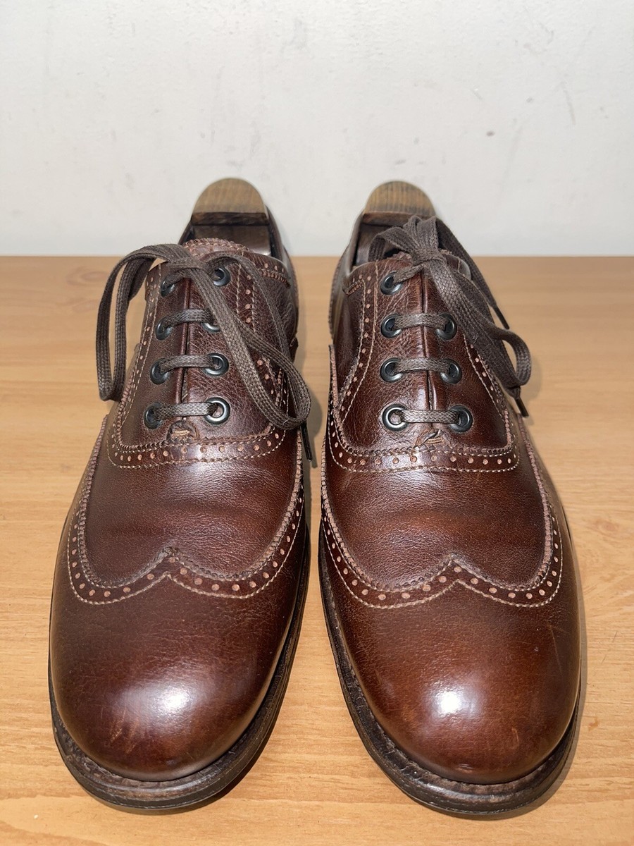 N.D.C. Made By Hand wing tip Brown Leather Oxford Dress 