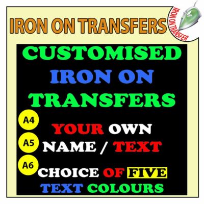 Custom Iron On T Shirt Transfer Text Quality Name Prints Photo ...