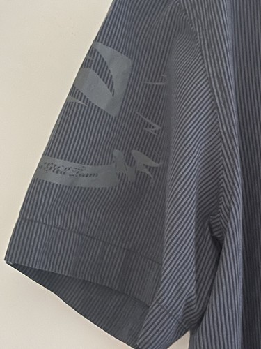 Rip Curl Striped Black and Grey CSHIAM Denimar Short Sleeve Casual Shirt Size L - Picture 6 of 12