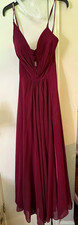 FAVIANNA Deep Maroon Sleeveless Corset Back Deep Cut Front Dress Size 6