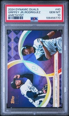 2024 Topps Dynamic Duals Amethyst #40 Griffey Jr/ ARod 32/50  PSA 10