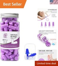 Ultra Soft Foam Earplugs - 38dB SNR Noise Reduction for Sleep Travel, 60 Pairs