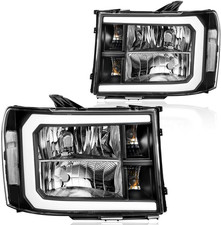 LED DRL Headlight Assembly Compatible with 2007-2013 GMC Sierra 1500/2007-2014 G