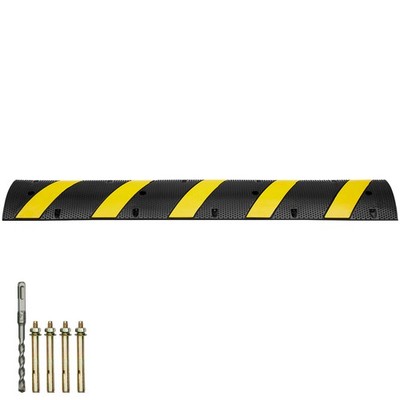 Uimoso 72'' Rubber Speed Bump with 2 Channels, 22000 lbs Load Capacity,