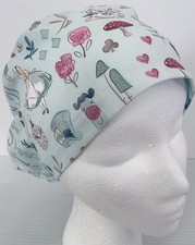 Alice in Wonderland Adjustable Medical Slim Lid Surgery Hat Euro Scrub Cap