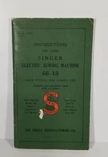 Singer electric sewing machine 66-18 instruction manual directions vintage 1941 