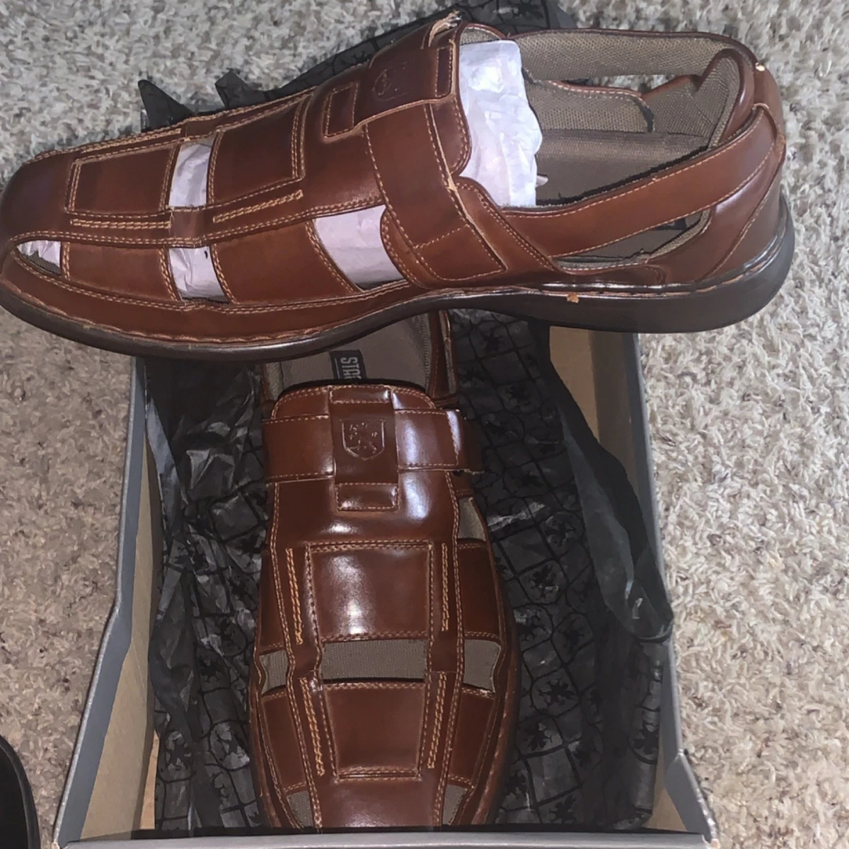 Stacy Adams Fisherman Sandals Mens Size 10.5M Brown Leather Comfort Buckle Strap Stacy Adams Cushioned Sandals for Men | Mercari main image 4