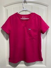 Figs Top Women's Small Catarina Scrub Short Sleeve One Pocket Shocking Pink