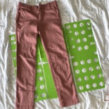 Abercrombie Kids Boys Pink Slim Chino Cotton Pants Pockets Belt Loops