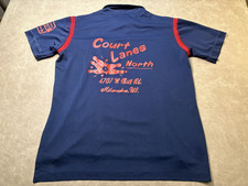Vintage 70's King Louie Bowling Shirt Polo Court Lanes Milwaukee Men's Large