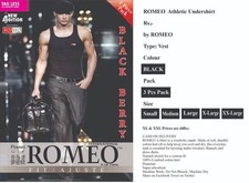 6-12 Pcs ROMEO Men  s Athletic Undershirt Black Wife Beater 100 Cotton Tank Top