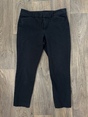 Old Navy Pixie Never Fade Black Ankle Pants Stretch Pockets Cotton Straight Leg