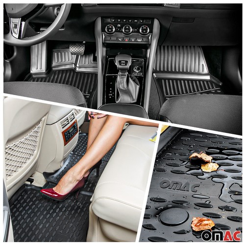 Custom Floor Mats & Cargo Liners for Jeep Grand Cherokee 2013-2015 Black 5 Pcs - Picture 2 of 11