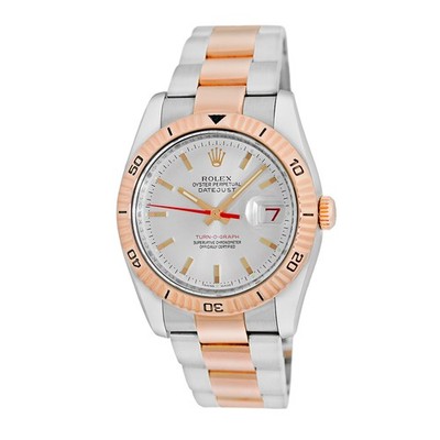 ROLEX Stainless Steel & 18K Rose Gold 36mm Datejust Turn-O-Graph 116261 Box