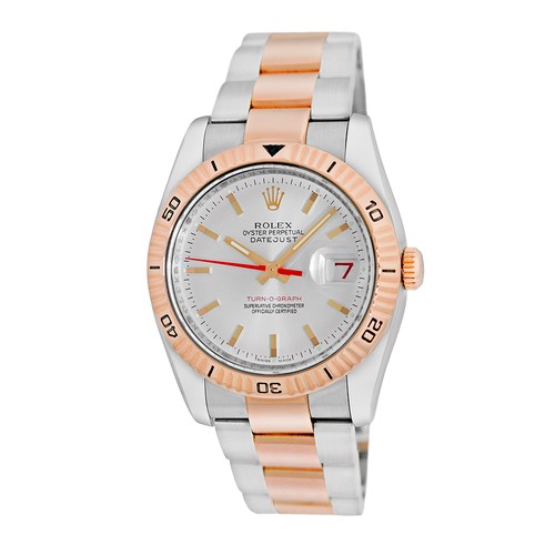 ROLEX Stainless Steel & 18K Rose Gold 36mm Datejust Turn-O-Gra...
