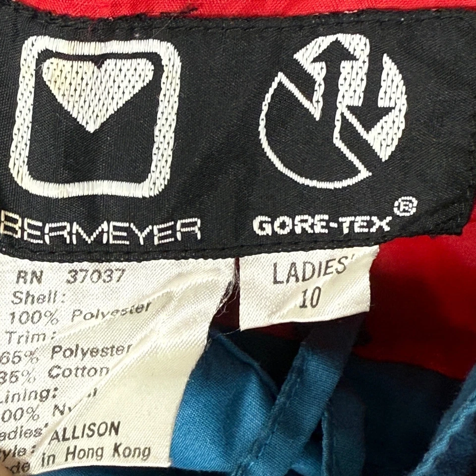 Vintage Obermeyer Gore-Tex Anorak Hooded Jacket Womens Size 10 Red Waterproof - Image 3 of 4