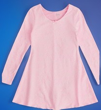 NWT Justice Girls Pink Skater Dress Textured Floral Pattern Bodysuit Size M 10