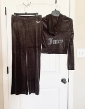 NWT Juicy Couture Brown Sugar Bling Tracksuit Hoodie & Pants Rare Size Small
