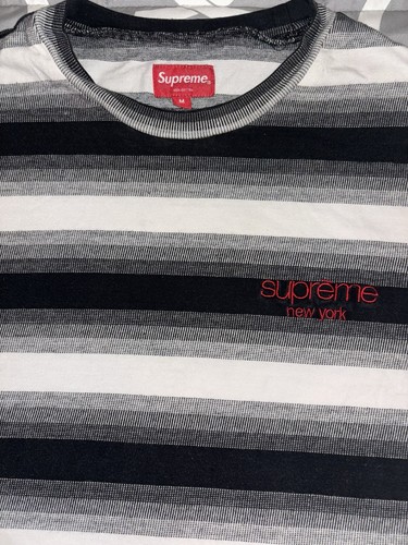 Supreme Gradient Striped S/S Top Medium Black And White - Bild 3 von 4