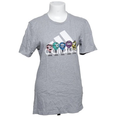 Adidas, T-shirt, Größe: S, Grau, Baumwolle/Elasthan, Print, Damen #xld
