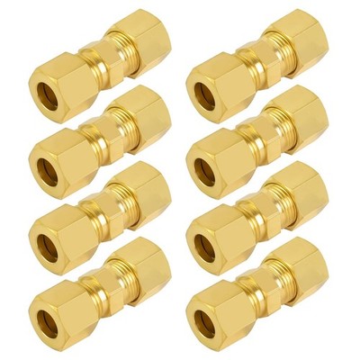 High Pressure Compression Fitting Kit  3/16 Inch Tube Union, Brass Compressio...