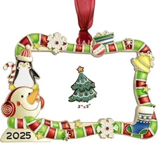 2025 Christmas Tree Ornament Picture Frame Ornament Made of Zinc Alloy Glitter P