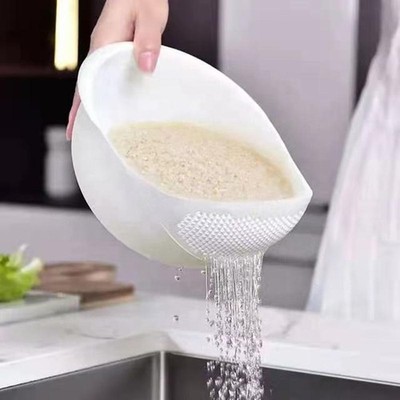 Rice Sieve Plastic Colander Kitchen Drain Basket for Fruit Vegetable Washing