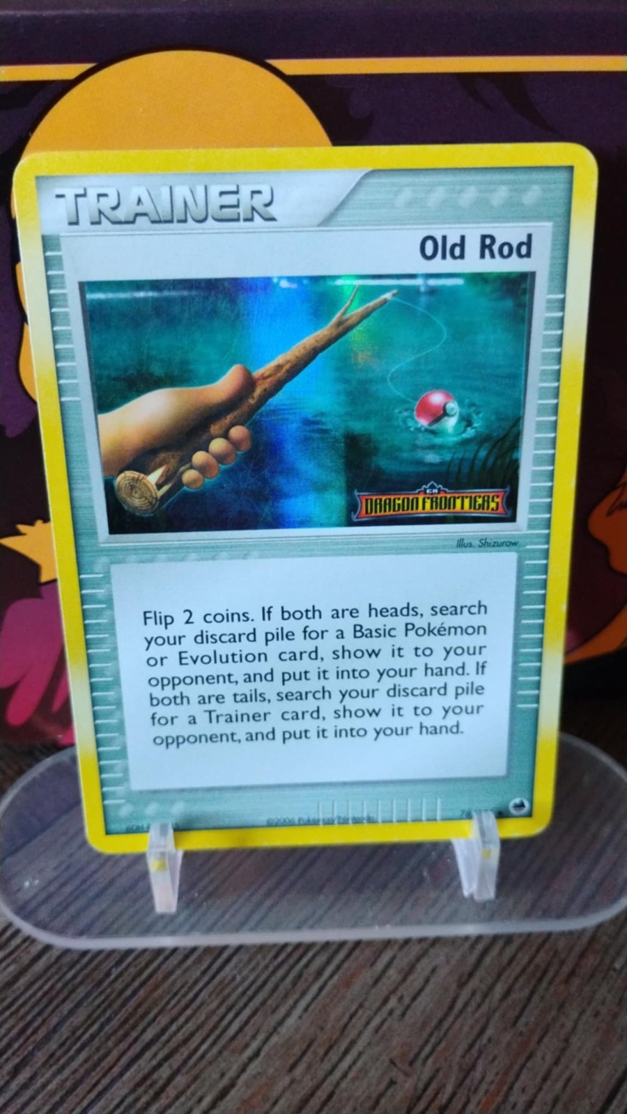 OLD ROD EX Dragon Frontiers POKEMON Holo TRAINER Stamped 06' Trading Card 78/101