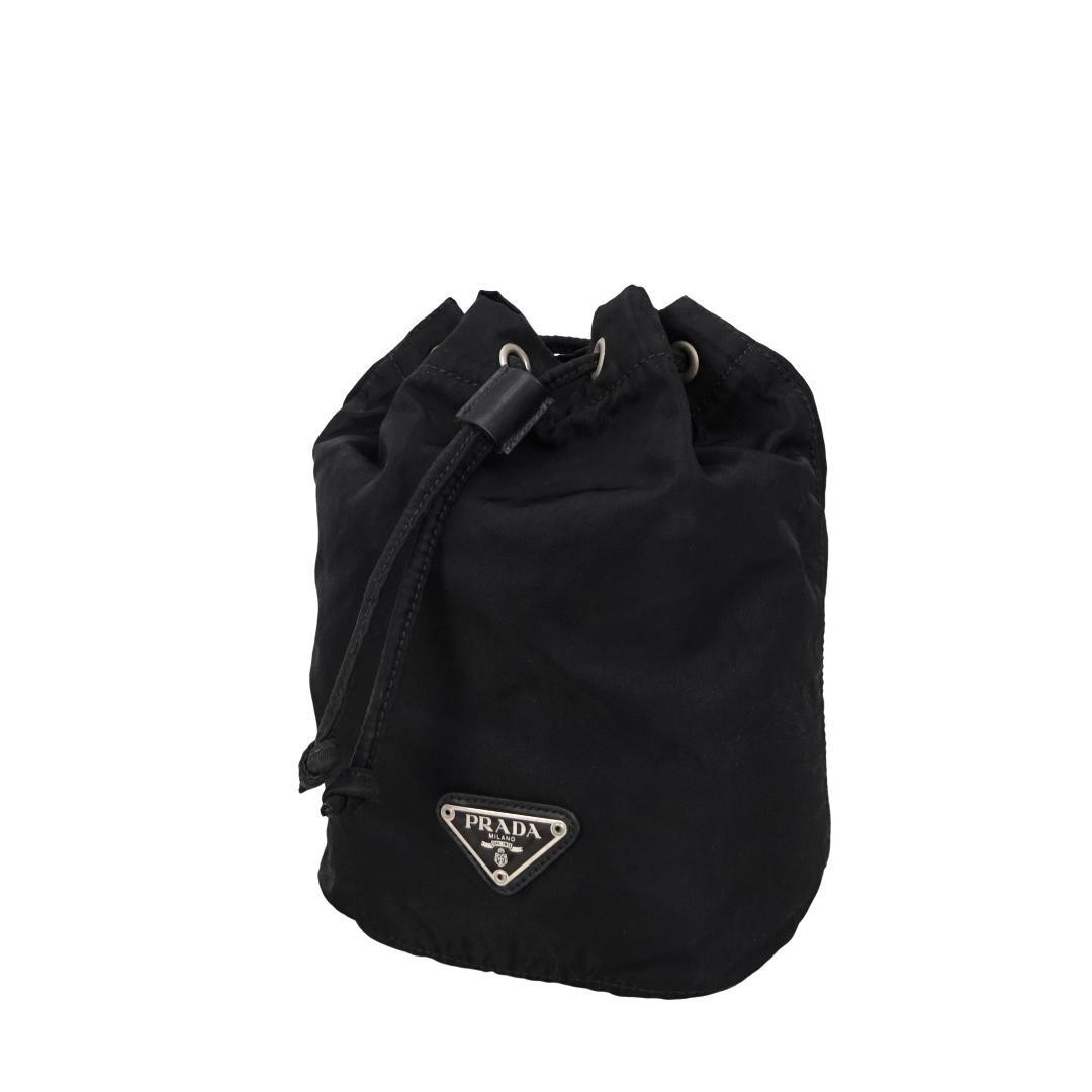 Prada Nylon Drawstring Mini Pouch Black Accessory… - image 1