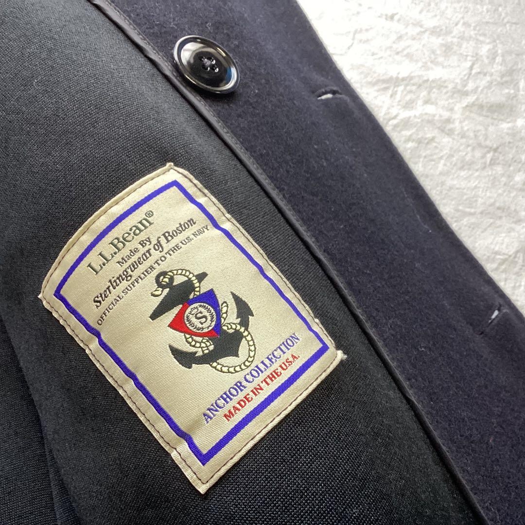 L.L.Bean Sterlingwear Peacoat Men M Made in USA Wool Vintage