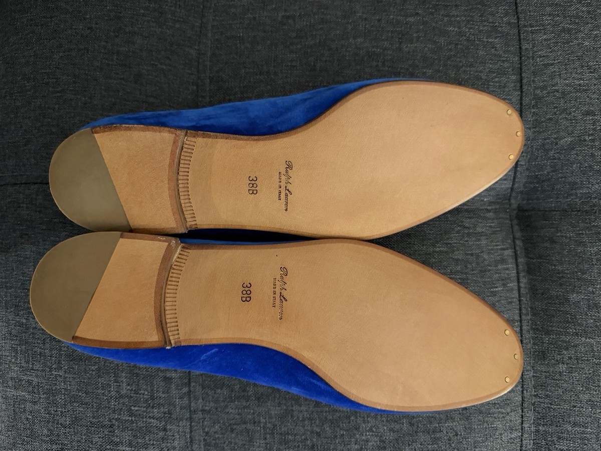 RALPH LAUREN PURPLE LABEL ALONZO Blue Textile Loafers 12 Slippers Loafers Ralph Lauren Purple Label Alonzo Slipper Loafers | Saks  main image 2