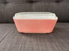 Vintage Pyrex 0502 Pink Refrigerator Dish / Container w/ Lid - Slightly Faded