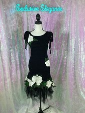 Oscar De La Renta Crochet White Roses Tulle Hem Dress Sz Large AUTHENTIC NWT