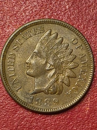 1889 Indian Head Cent   RARE  EF/AU HIGH GRADE  FULL LIBERTY  4 DIAMOND   DETAIL