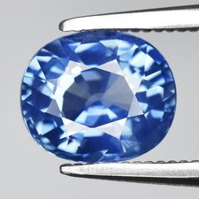  1.24ct 6.7x5.7mm IF Oval Natural Blue Sapphire - Unheated Madagascar Gemstone