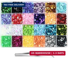 21600 Loose 5mm Sequins, Loose Sequins with Holes
