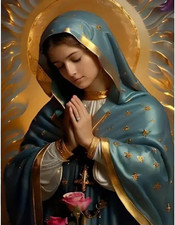Jesus Diamond Painting Kit, Full Drill 5D Pray Virgin Mary Diamond Dots Arts Cra