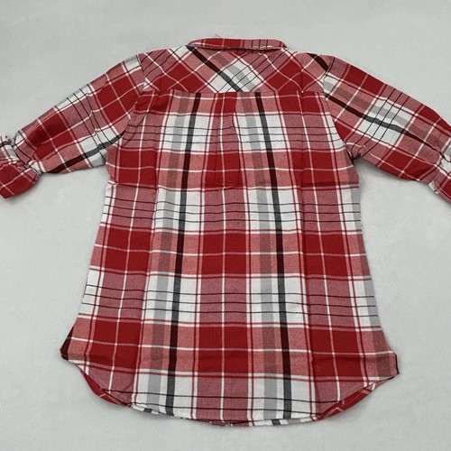Ohio State Buckeyes UGapparel NCAA Red & White Flannel Longsleeve Shirt Womens M - Picture 10 of 12
