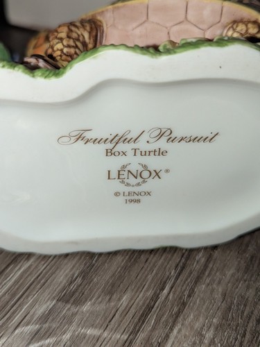 Vintage 1998 Lenox Fruitful Pursuit “Box Turtle” Porcelain Figurine - Picture 14 of 20