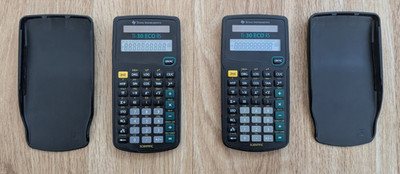 2x Texas Instruments TI-30 ECO RS Solar Taschenrechner Scientific + Schutzdeckel