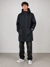 Nike Men s Black Hooded Parka Jacket Coat Siz...