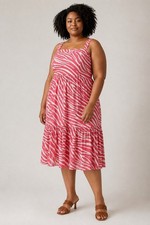 Michael Michael Kors Plus Size Zebra Midi Dress, Geranium, 1X