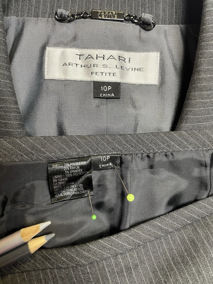 NUEVO Traje Falda Tahari Arthur S Levine Talla 10P Pequeño Conjunto de Dos Piezas Bolsillos EXEC Foto 2 de 4