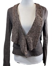 Free People Lightweight Jacket Size S Cropped Peplum Linen Cotton Blazer