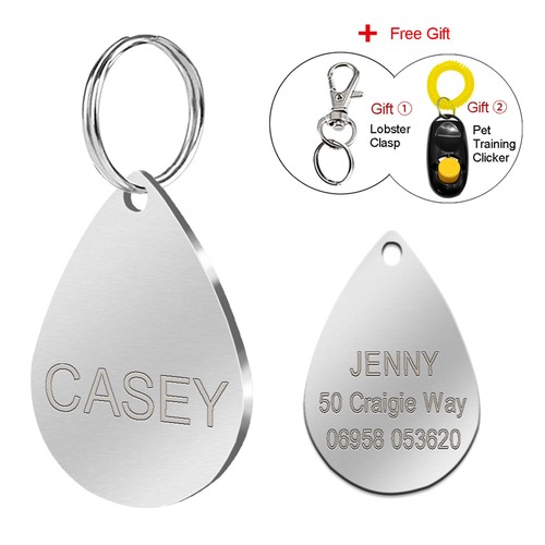 Etiqueta personalizada para perro acero inoxidable gato mascota cuello de identificación grabado clic sin clic - Imagen 14 de 17