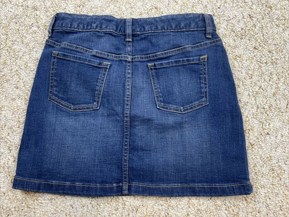 Falda vaquera azul marino antigua para niñas talla 16 (cintura 28") Foto 2 de 4