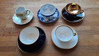 5 Mokkatassen+Untertassen: Edelstein Bavaria, Lutz/Halle Ammendorf, Zustand 1-