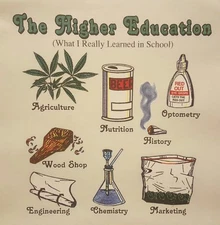 THE HIGH EDUCATION   POT WEED MARIJUANA LEAF MARY JANE  SHIRT #MJ-11