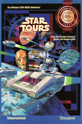 STAR TOURS STAR WARS DISNEYLAND TOMORROWLAND OFFICIAL PRINT