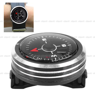 Slide on 25MM Watch Wrist Band Strap Compass  Outdoor Waterproof Survival Gadget